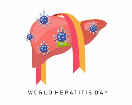 World Hepatitis Day Vector Illustration on 28 July diseased liver, cancer Stock Illustration