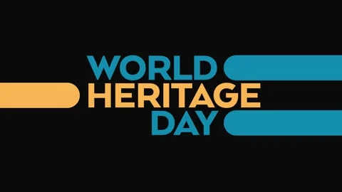 World Heritage Day loopable text animation on black bg for world heritage day Stock Footage 272590903