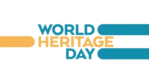 World Heritage Day loopable text animation on white bg for world heritage day Stock Footage 272590906