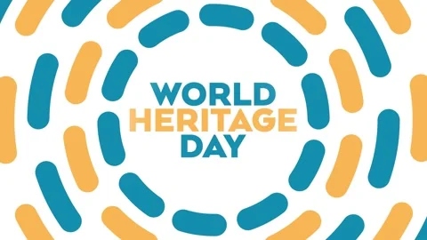 World Heritage Day loopable text animation on white bg for world heritage day Stock Footage 272591138