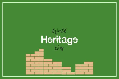 World heritage day typography vector on green background Stock Illustration