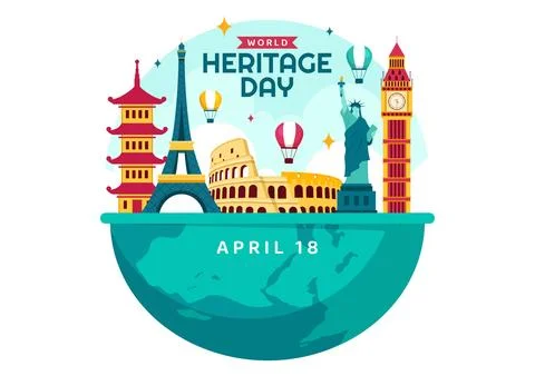 World Heritage Day Vector Illustration on 18 April for Commemorative Monume.. Stock Illustration