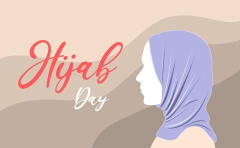 World Hijab day vector background design for greeting, social media posting, Stock Illustration