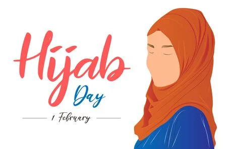 World Hijab day vector background design for greeting, social media posting, Stock Illustration