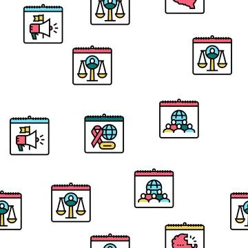 World Holidays Event Vector Seamless Pattern Illustrazione stock