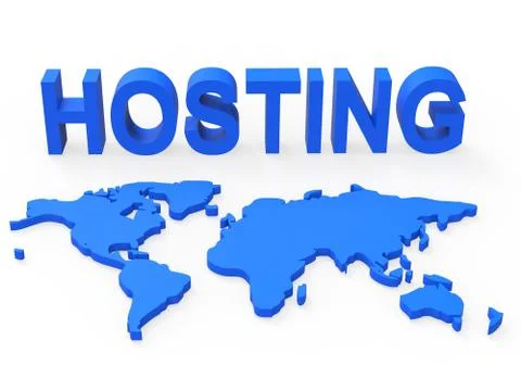 World hosting meaning earth webhosting and planet Stock Illustration