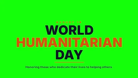 World Humanitarian Day Animated Text Green Screen Typography Stock Footage 340413931