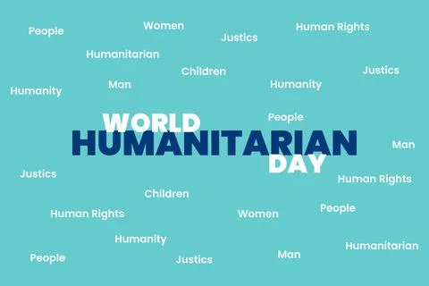 World Humanitarian Day flat typography vector background design 스톡 일러스트