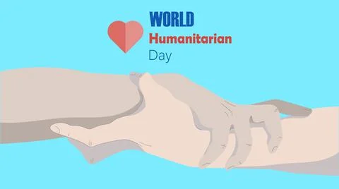 World Humanitarian Day. Vector illustrations of handshake for friendship. Stock Illustration