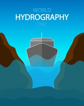 World hydrography day ship Stock Illustration