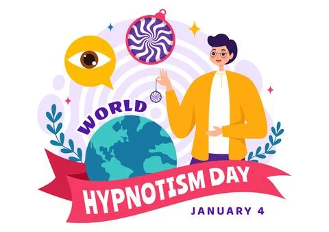 World Hypnotism Day Vector Illustration on 4 January with Black and White S.. Stock Illustration