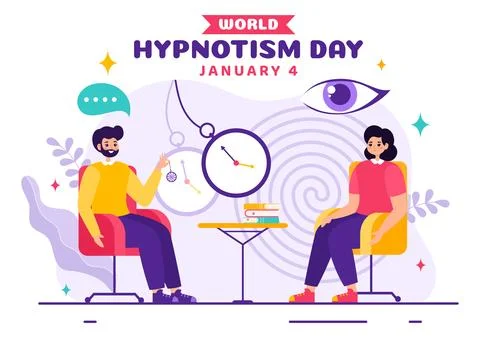World Hypnotism Day Vector Illustration on 4 January with Black and White S.. Stock Illustration