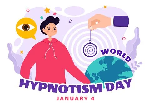 World Hypnotism Day Vector Illustration on 4 January with Black and White S.. Stock Illustration
