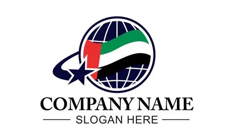 World icon design vector design with Arab Emirates flag Stock Illustration