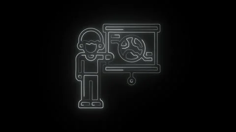 World Icon Isolated on Black Background Global Earth Graphic Animation Stock-Footage 331737045
