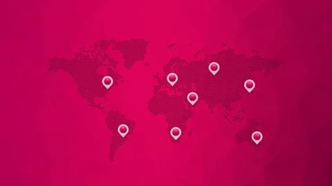 World icon with map pointers.  Background for web page, template, sample Stock Illustration