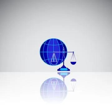 World icon with scales,  Libra sigh   creative illustration Illustrazione stock