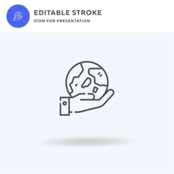 World icon vector, filled flat sign, solid pictogram isolated on white, logo Stock Illustration