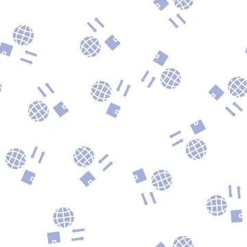 World import and export glyph seamless pattern Stock Illustration