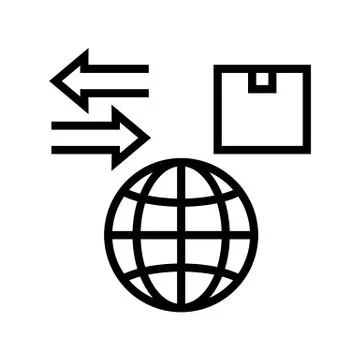 World import and export line icon vector illustration Illustrazione stock