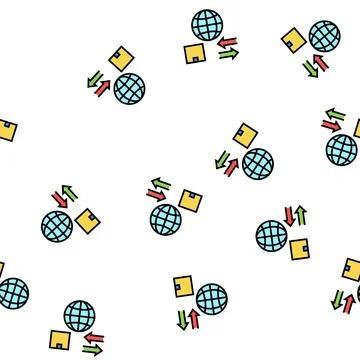 World import and export vector seamless pattern Stock Illustration