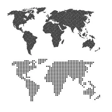 World infographic dotted map information network Stock Illustration