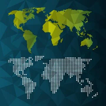 World infographic dotted map information network Stock Illustration