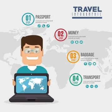 World infographic flat icons Stock Illustration