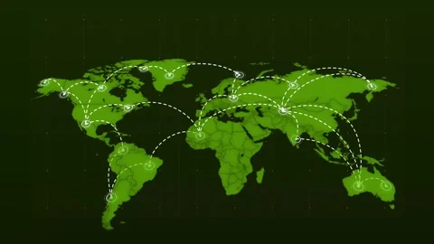World infographic point dotted lines Stock Footage 266955426