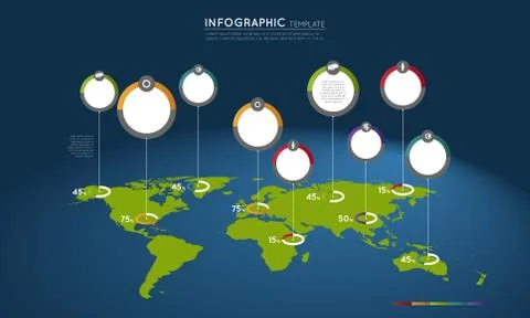 World infographic template Stock Illustration