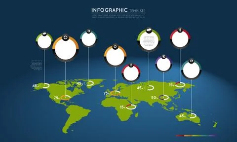 World infographic template Stock Illustration