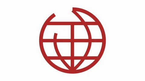 World internet connection logo animation red Stock Footage 125146493