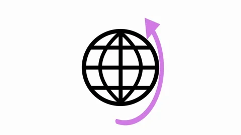 World internet connection logo animation pink Stock Footage 125146684