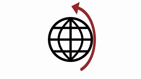 World internet connection logo animation  loop red Stock Footage 125146893