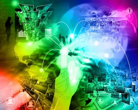 World of internet 库存插图