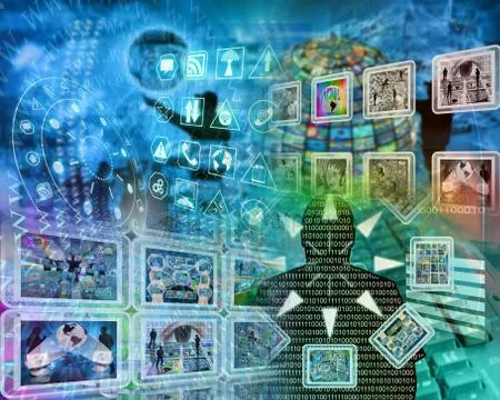 World of internet 库存插图