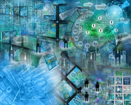 World of internet 库存插图