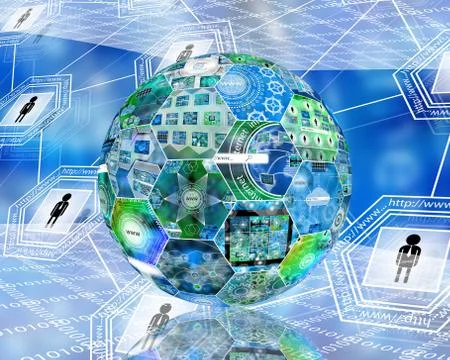 World of internet Illustrazione stock