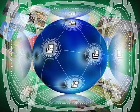 World of internet 库存插图