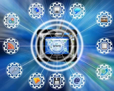 World of internet 스톡 일러스트