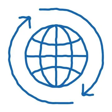World internet network doodle icon hand drawn illustration Stock Illustration