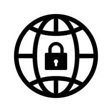 World Internet, protection, security black icon. Stock Illustration