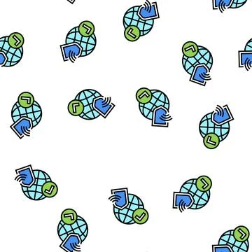 World internet protection vector seamless pattern Stock Illustration
