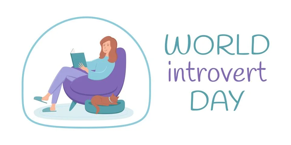 World introvert day Stock Illustration