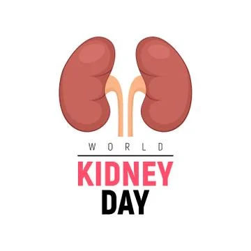World Kidney Day healthy vector poster. Human kidney health awareness background Stock Illustration