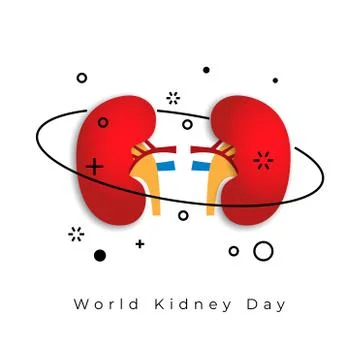 World Kidney Day vector banner on a blue background Stock Illustration