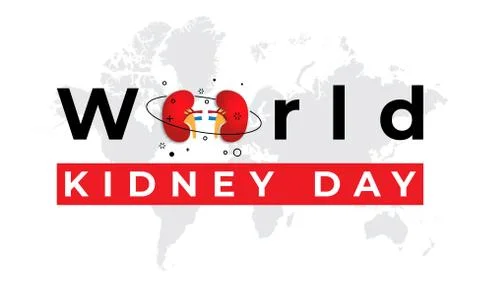 World Kidney Day vector banner on a blue background Illustrazione stock