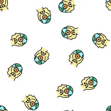 World knowledge vector seamless pattern 스톡 일러스트
