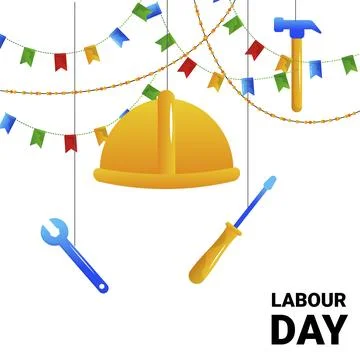 World labor day, vector cartoon illustration Stock Illustration
