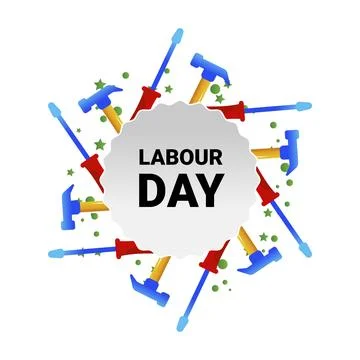 World labor day, vector cartoon frame Stock Illustration
